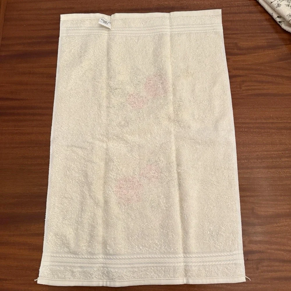 R.A. Briggs Vintage Rose Towel Set – 3 Pc Bath Hand Washcloth – 1987 USA NOS